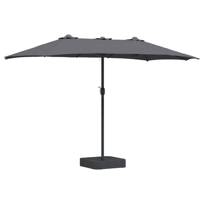 Parasolka ogrodowa Antracyt 385 x 209 x 244 cm Poliester i Stal
