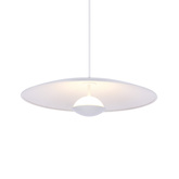 Lampa wisząca LUND 48 cm minimalistyczna – biały klosz talerz - skandynawska lampa do jadalni i salonu LED