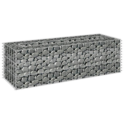 vidaXL Podwyższona donica gabionowa, galwanizowana stal, 90x30x30 cm