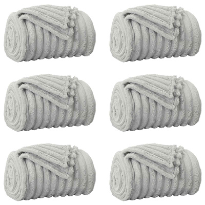 Koce narzutowe 6 pcs Szary 150 x 130 cm Polar