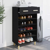 Szafka na buty z szufladą z półką Czarny Dąb 60 x 35 x 105 cm