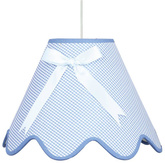 Lampa wisząca z abażurem Lola klasyczna do sypialni niebieska