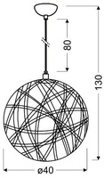 Lampa wisząca Frida z abażurem pojedyncza czarna metalowo-tkaninowa E27