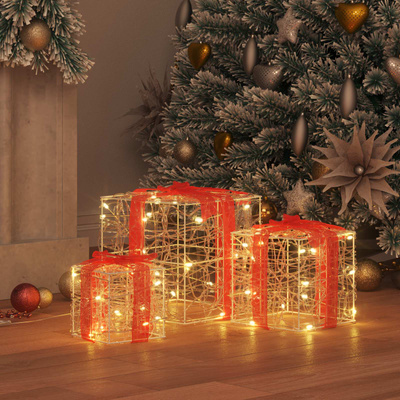 Pudełko Prezentowe 3 pcs Ciepła biel 20 x 20 x 20 cm Akryl