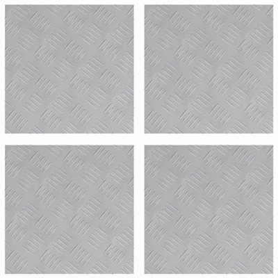 Stopień Kwadrat 4 pcs Srebrny 40 x 40 cm Aluminium