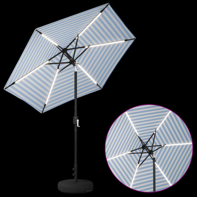 Parasol ogrodowy z oświetleniem LED i podstawą 230 x 230 cm
