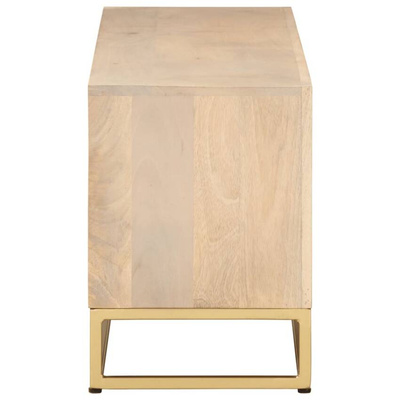 vidaXL Szafka pod TV, 110x30x40 cm, lite drewno mango i żelazo