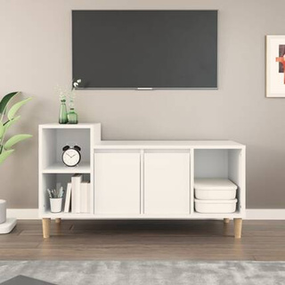 vidaXL Szafka pod TV, biała, 100x35x55 cm, materiał drewnopochodny model standard