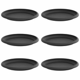 Okrągły Talerzyk Kwiatowy 6 pcs Czarny ? 17,5 x 2 cm