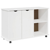 Rolkowa szafka Biały 100 x 39 x 65,5 cm Lite drewno sosnowe