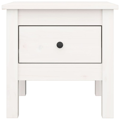 Stoliki boczne, 2 szt., białe, 40x40x39 cm, lite drewno sosnowe