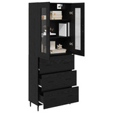 Highboard 2 szt. Czarny Dąb 69,5 x 34 x 180 cm