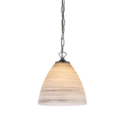 scordia lampa wisząca chromowa klosz biały+srebrny