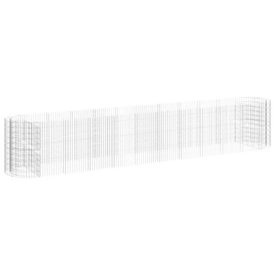 Podwyższona donica gabionowa galwanizowane żelazo 600x100x100cm