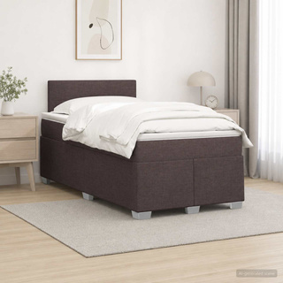 Łóżko Box Spring z materacem i LED Ciemny brąz 120 x 200 cm