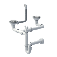Odpływ zatyczkowy 3 1/2" z syfonem 2-komorowy stal szlachetna (GRANIT-pionowy), save space (MF104)