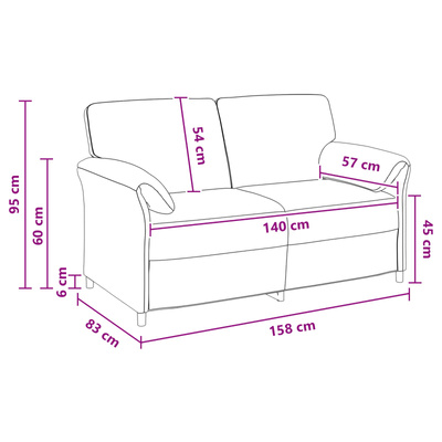 Sofa dwuosobowa Ciemnozielony 158 x 83 x 95 cm Welur