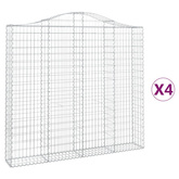 Kosze gabionowe, 4 szt, 200x30x180/200 cm, galwanizowane żelazo
