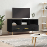 vidaXL Szafka pod TV, czarna, 102x36x50 cm, materiał drewnopochodny