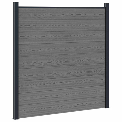 Zestaw ogrodzeniowy 5 szt. 872 x 186 cm WPC i aluminium Szary