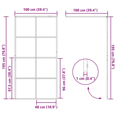 Ściana prysznicowa typu walk-in złoty 100 x 195 cm