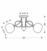 Lampa wisząca Tartine metalowo-szklana podwójna z białym kloszem do salonu