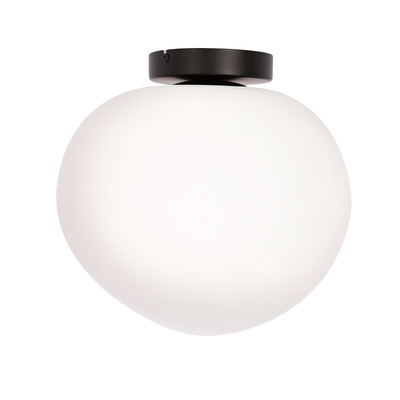 Lampa sufitowa STONES inspirowana kamieniem - designerski plafon z akrylowym mlecznym kloszem 30 cm – oświetlenie salonu i korytarza E27