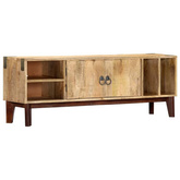 vidaXL Szafka pod TV, 130x30x46 cm, lite surowe drewno mango
