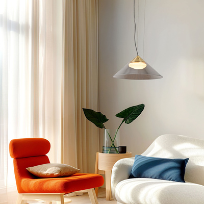 Lampa wisząca Presto 34 szklana złota z kloszem dymionym nad stół GX53