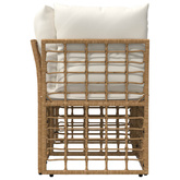Ogrodowy loveseat 2 szt. 2-osobowy Naturalny i Kremowy Biały