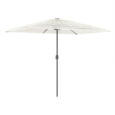 Parasol ogrodowy na stalowym słupku, biały, 300x200x250 cm