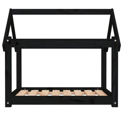 vidaXL Legowisko dla psa, czarne, 81x60x70 cm, lite drewno sosnowe