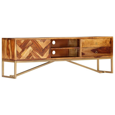 vidaXL Szafka pod TV, 140x30x45 cm, lite drewno sheesham model standard
