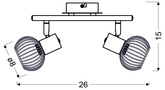 Lampa ścienna 2xE14 26cm Oslo 92-61805 Listwa Biały/Złoty