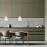 Lampa wisząca SEWILLA zielona - z ceramicznym kloszem - skandynawska lampa nad stół
