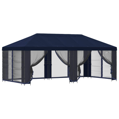 Altana z bokami 6 x 3 m niebieski Poliester i Stal 190