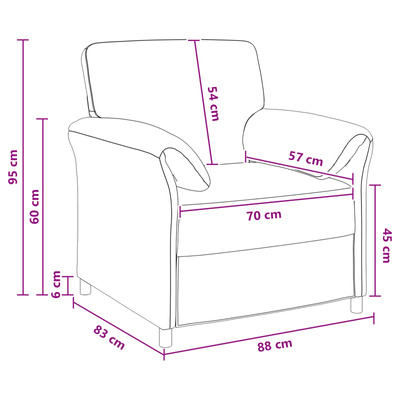 Sofa 1-osobowa Niebieski policyjny 88 x 83 x 95 cm Welur