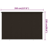 Roleta zewnętrzna, 355(szer.)x230(wys.) cm, brązowa, HDPE