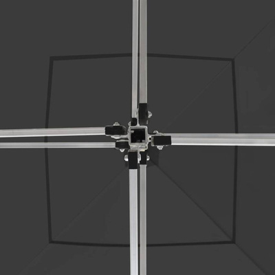 vidaXL Namiot imprezowy ze ściankami, aluminium, 2x2 m, antracytowy