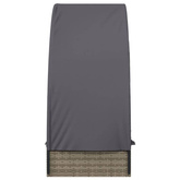 vidaXL Leżak z półokrągłym daszkiem, szary, 211x57x140 cm, rattan PE