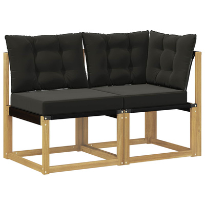 2 szt. Modułowa sofa na zewnątrz Biały