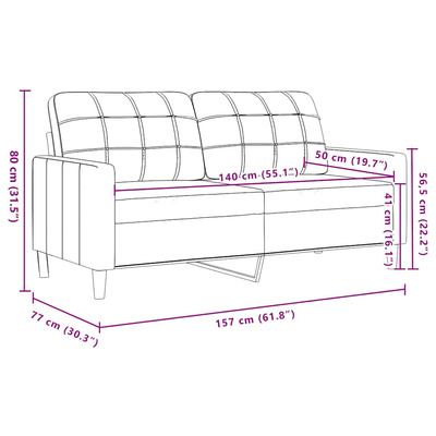 Sofa 2-osobowa, niebieski, 140 cm, tapicerowana aksamitem