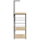 Szafka na mikrofalówkę, czarno-dębowa, 60x39,6x123 cm