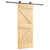 Drzwi przesuwne Naturalny i czarny 70 x 210 cm