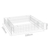 vidaXL Podwyższona donica gabionowa, galwanizowana stal, 100x100x20 cm