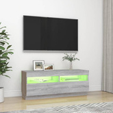 vidaXL Szafka pod TV z oświetleniem LED szary dąb sonoma, 100x35x40 cm