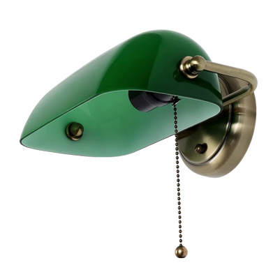 Kinkiet Abigali Bankierka E27 vintage zielony