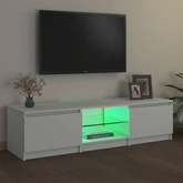 vidaXL Szafka pod TV z oświetleniem LED, biała, 140 x 40 x 35,5 cm