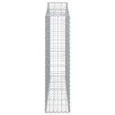 Kosze gabionowe, 2 szt, 200x30x120/140 cm, galwanizowane żelazo