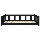 vidaXL Legowisko dla psa, czarne, 105,5x75,5x28 cm, drewno sosnowe